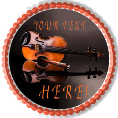 Old Violin - Edible Cake Topper, Cupcake Toppers, Strips