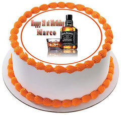 Whiskey Bottle - Edible Cake Topper OR Cupcake Topper, Decor