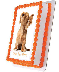 Young puppy listening to music - Edible Cake Topper, Cupcake Toppers, Strips