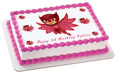 PJ MASKS 4 Owlette Edible Birthday Cake Topper OR Cupcake Topper, Decor - Edible Prints On Cake (Edible Cake &Cupcake Topper)