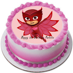 PJ MASKS 4 Owlette Edible Birthday Cake Topper OR Cupcake Topper, Decor - Edible Prints On Cake (Edible Cake &Cupcake Topper)