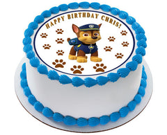 Paw Patrol Chase - Edible Cake Topper OR Cupcake Topper, Decor