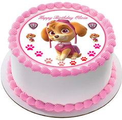 PAW PATROL SKYE 2 Edible Birthday Cake Topper OR Cupcake Topper, Decor - Edible Prints On Cake (Edible Cake &Cupcake Topper)