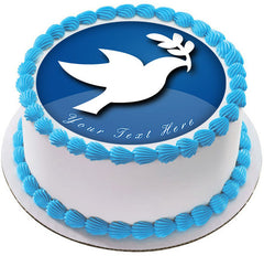 Peace Dove - Edible Cake Topper OR Cupcake Topper, Decor