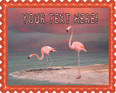 Pink Flamingo (Nr2) - Edible Cake Topper, Cupcake Toppers, Strips