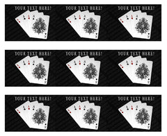 Playing Cards 4 A - Edible Cake Topper, Cupcake Toppers, Strips