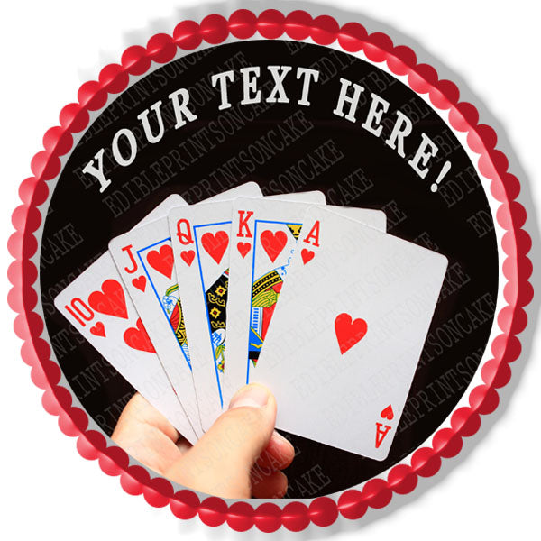Playing Poker Cards - Edible Cake Topper, Cupcake Toppers, Strips