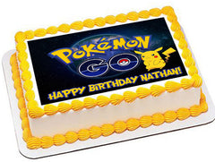 Pokemon Go - Edible Birthday Cake Topper OR Cupcake Topper, Decor