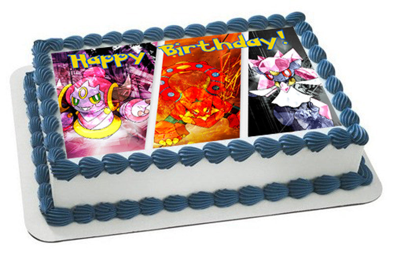POKEMON 3 Edible Birthday Cake Topper - Edible Prints On Cake (Edible Cake &Cupcake Topper)