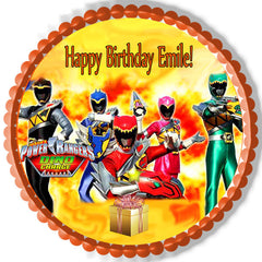 Power Rangers Dino Charge 1 Edible Birthday Cake Topper OR Cupcake Topper, Decor - Edible Prints On Cake (Edible Cake &Cupcake Topper)