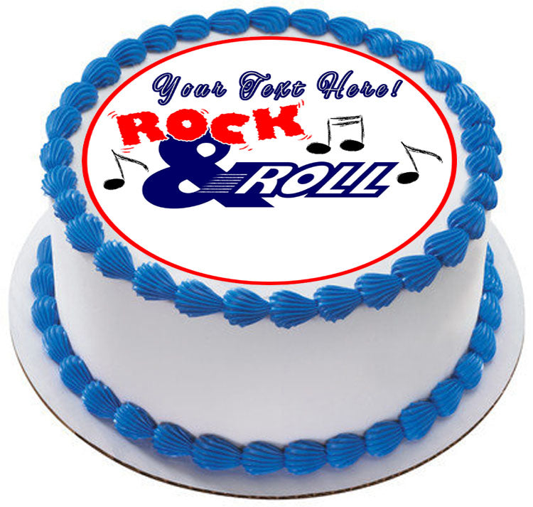 Rock & Roll - Edible Cake Topper, Cupcake Toppers, Strips