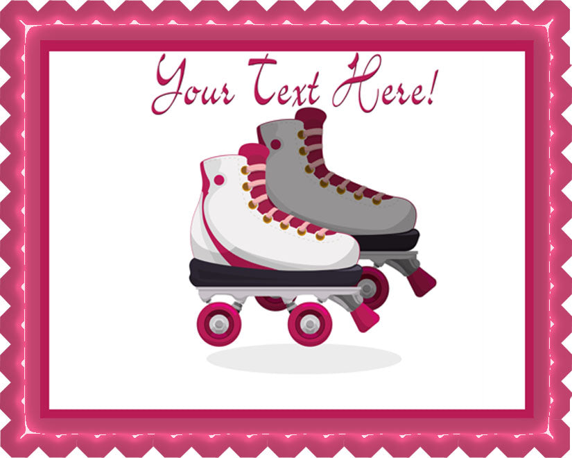 Roller Skating - Edible Cake Topper, Cupcake Toppers, Strips
