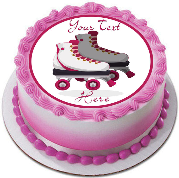 Roller Skating - Edible Cake Topper, Cupcake Toppers, Strips