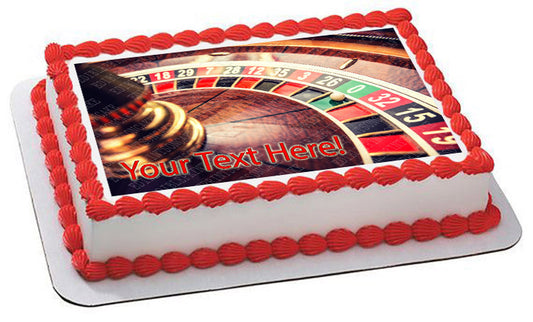 Roulette wheel in casino - Edible Cake Topper, Cupcake Toppers, Strips