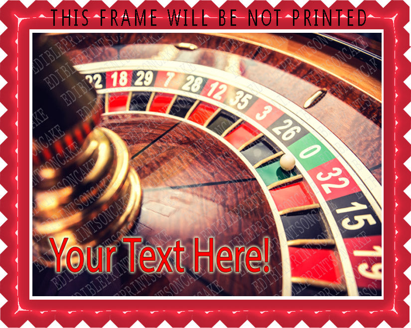 Roulette wheel in casino - Edible Cake Topper, Cupcake Toppers, Strips