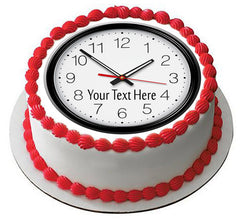 Round wall clock - Edible Cake Topper, Cupcake Toppers, Strips