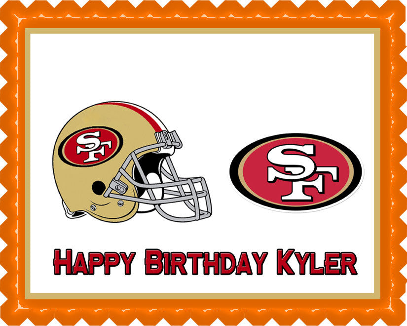 San Francisco 49ers Birthday Cake Topper Sports Party Custom Cake Toppers