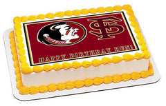 Florida State Seminoles Edible Birthday Cake Topper OR Cupcake Topper, Decor - Edible Prints On Cake (Edible Cake &Cupcake Topper)