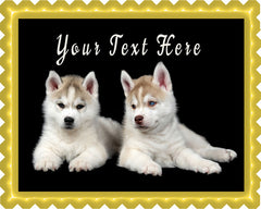 Siberian Husky Puppy Dog - Edible Cake Topper, Cupcake Toppers, Strips