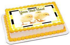 Small Chickens - Edible Cake Topper, Cupcake Toppers, Strips