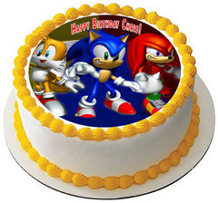 Sonic - Edible Cake Topper OR Cupcake Topper, Decor