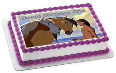 Spirit Stallion Of The Cimarron 2 Edible Birthday Cake Topper OR Cupcake Topper, Decor - Edible Prints On Cake (Edible Cake &Cupcake Topper)