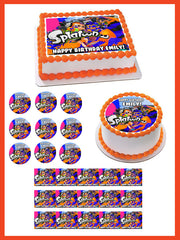 Splatoon - Edible Cake Topper OR Cupcake Topper, Decor