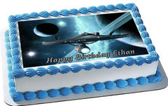 Star Trek Edible Birthday Cake Topper OR Cupcake Topper, Decor - Edible Prints On Cake (Edible Cake &Cupcake Topper)