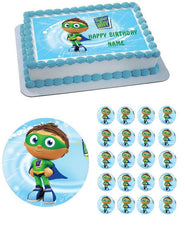 SUPER WHY 1 Edible Birthday Cake Topper OR Cupcake Topper, Decor - Edible Prints On Cake (Edible Cake &Cupcake Topper)