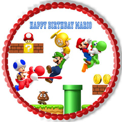 Super Mario Luigi 2 Edible Birthday Cake Topper OR Cupcake Topper, Decor - Edible Prints On Cake (Edible Cake &Cupcake Topper)