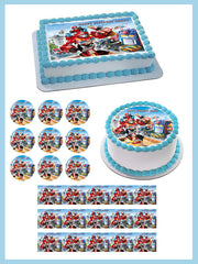 Transformers Rescue - Edible Cake Topper OR Cupcake Topper, Decor