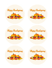 Thanksgiving (Nr2) - Edible Cake Topper OR Cupcake Topper, Decor