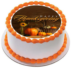 Thanksgiving - Edible Cake Topper OR Cupcake Topper, Decor