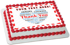 Thank you Heart for Covid-19 Nurses and Healthcare - Edible Cake Topper, Cupcake Toppers, Strips