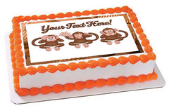The Monkeys Faces - Edible Cake Topper, Cupcake Toppers, Strips