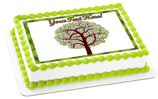 Tree Nature Symbol - Edible Cake Topper, Cupcake Toppers, Strips