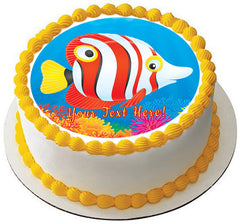 Tropical Fish - Edible Cake Topper, Cupcake Toppers, Strips
