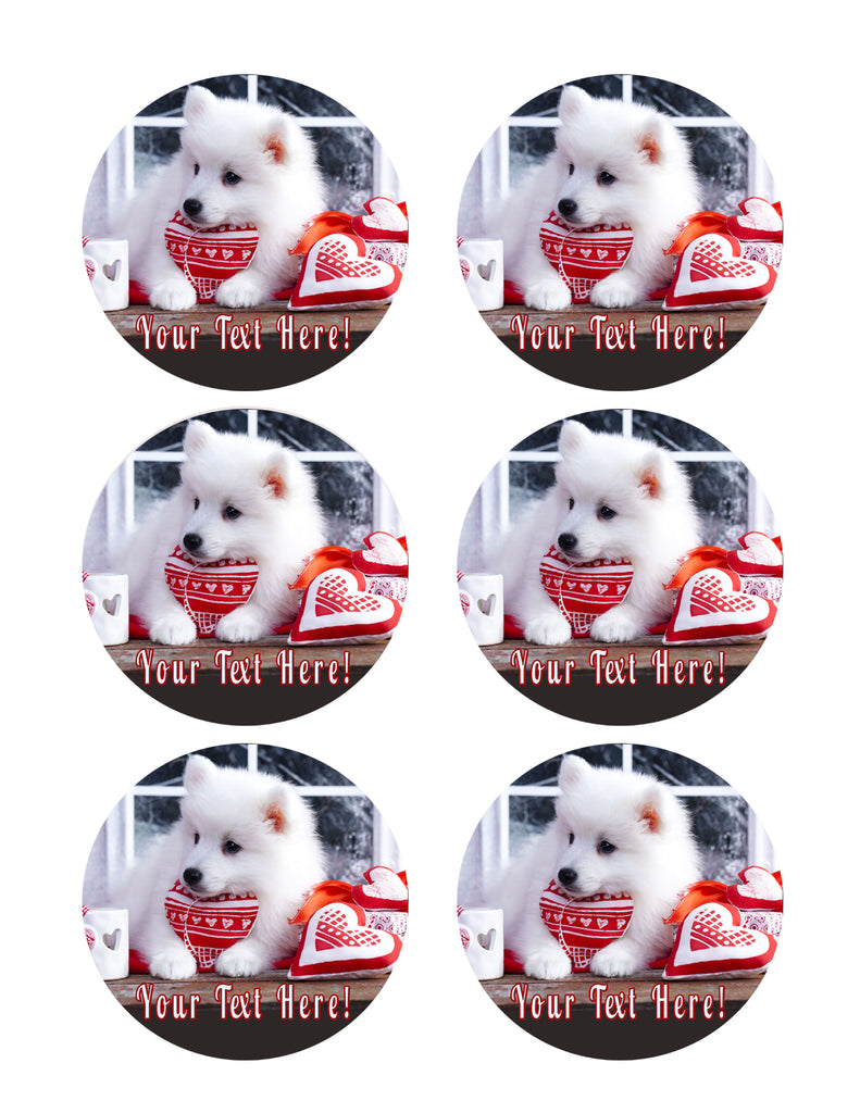 Valentine Puppy Dog Edible Cake Topper Cupcake Toppers Strips