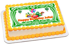 Veggie Tales Green - Edible Birthday Cake Topper OR Cupcake Topper, Decor