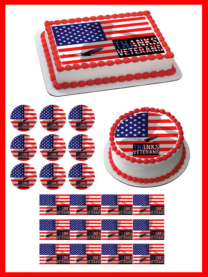 Veterans Day (Nr2) - Edible Birthday Cake Topper OR Cupcake Topper, Decor