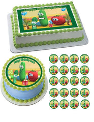 VEGGIE TALES Characters (Nr7) - Edible Cake Topper OR Cupcake Topper, Decor