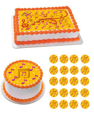 Music Note Edible Birthday Cake Topper OR Cupcake Topper - Edible Prints On Cake (Edible Cake &Cupcake Topper)