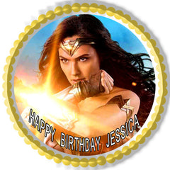 Wonder Woman (Nr2) - Edible Cake Topper OR Cupcake Topper, Decor