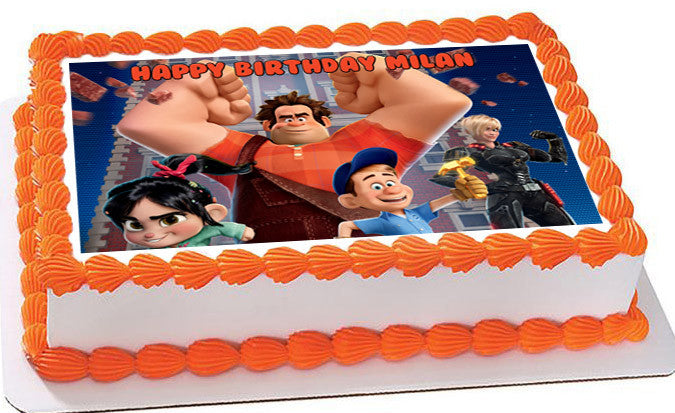 Wreck It Ralph Edible Birthday Cake Topper OR Cupcake Topper, Decor - Edible Prints On Cake (Edible Cake &Cupcake Topper)