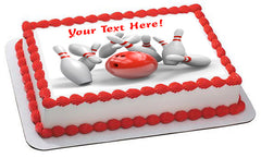 Bowling - Edible Cake Topper, Cupcake Toppers, Strips