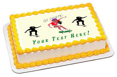Skateboard Girl - Edible Cake Topper, Cupcake Toppers, Strips
