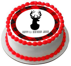 Deer Head - Edible Cake Topper, Cupcake Toppers, Strips