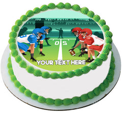 Football players vector illustration - Edible Cake Topper, Cupcake Toppers, Strips