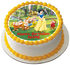 Snow white and the seven dwarfs Edible Birthday Cake Topper OR Cupcake Topper, Decor - Edible Prints On Cake (Edible Cake &Cupcake Topper)