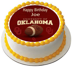 Oklahoma Sooners University Edible Birthday Cake Topper OR Cupcake Topper, Decor - Edible Prints On Cake (Edible Cake &Cupcake Topper)